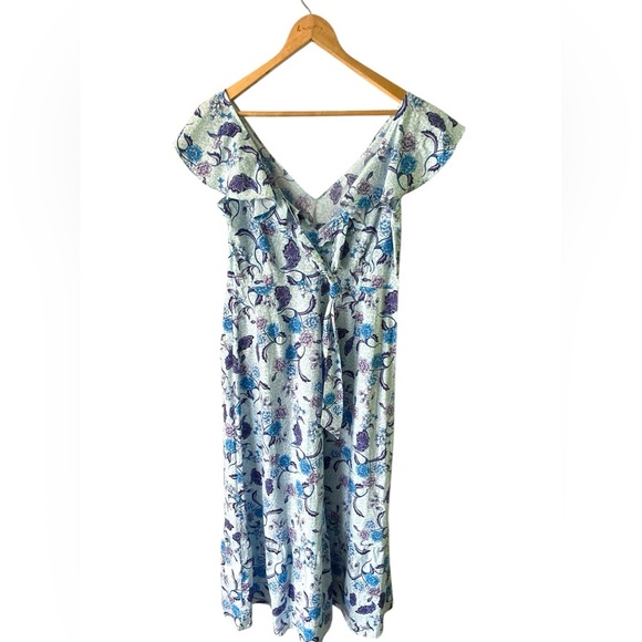 Halston Printed Ruffle Tie Back Dress - Picture 4 of 7